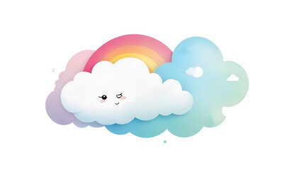 cute rainbow and clouds