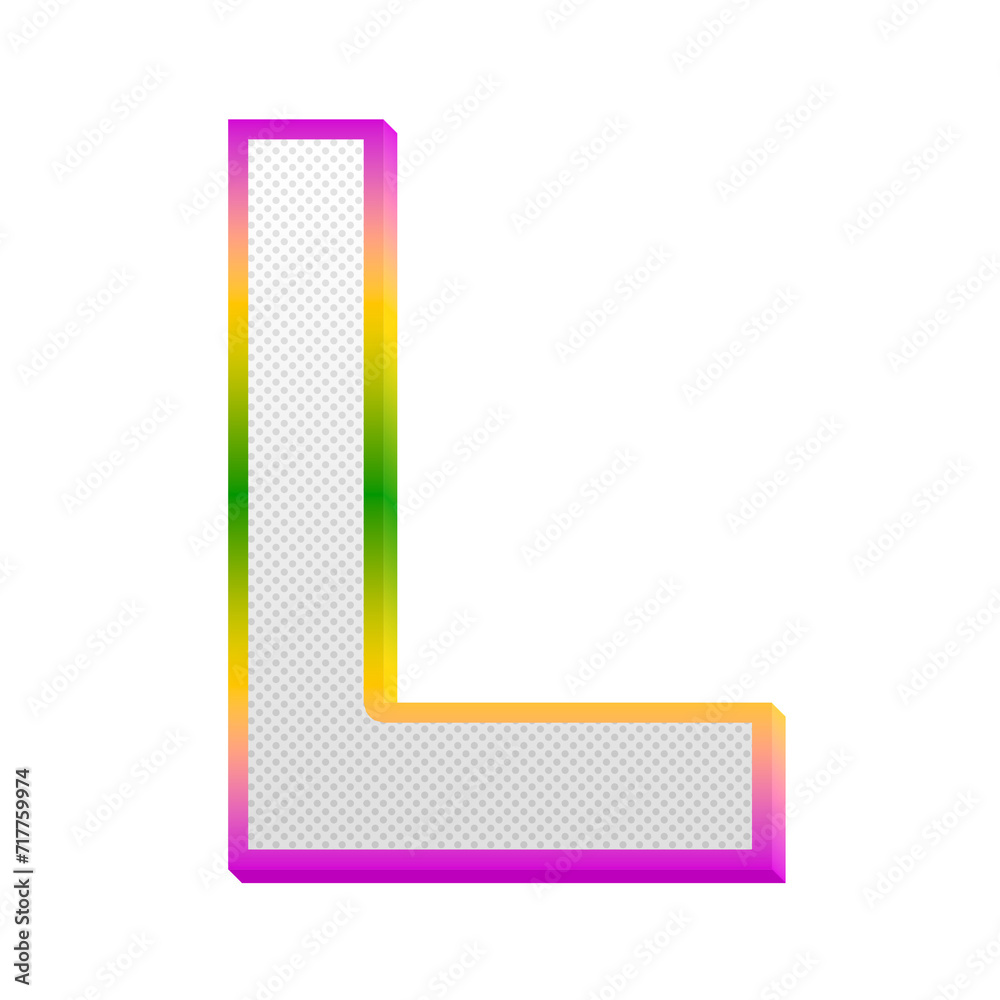 Poster gaming pop alphabet letters from a to z, isolated on transparent background, uppercase. this is a pa
