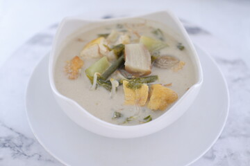 Sayur Lodeh or vegetable soup with coconut milk, delicious of traditional indonesian food
