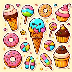 Sweet Bliss: A Delectable Treat Sticker Collection