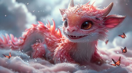Pink Fury: The Cutest Little Monster You'll Ever See Generative AI