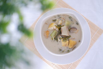 Sayur Lodeh or vegetable soup with coconut milk, delicious of traditional indonesian food