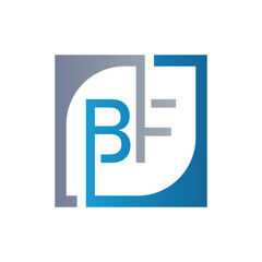 BF Logo Design Template Vector With Square Background.