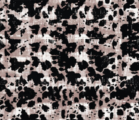 Cow skin pattern texture repeating seamless black and white black beige. Fashionable print. Fashion and stylish background for runner carpet, rug, scarf, curtain, pillow, t shirt, template, web design
