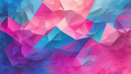 Naklejka premium abstract background with triangles pink to blue 3d gradient 2024 Generative Ai 