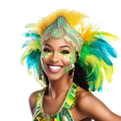Photo sur Plexiglas Carnaval Brazilian carnival - dancer woman at brazilian carnival for celebration,  Generative ai