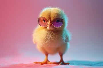 Chic Chicken in Sunglasses: A Fashionable Fowl for the Month of Love Generative AI