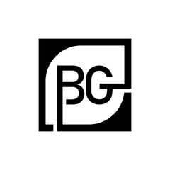 BG Logo Design Template Vector With Square Background.