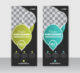 Corporate modern Roll up banner stand template design