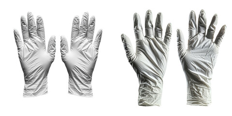 Pair of Surgical Gloves Isolated on Transparent or White Background, PNG