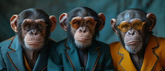Funky Monkey Fashion: Sunglasses and Tie-Dye Generative AI - obrazy, fototapety, plakaty