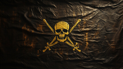 Yellow and black pirate flag
