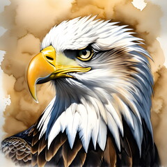 Graphic portrait of an American Eagle, symbol of the US Air Force. Ai.