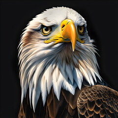 Graphic portrait of an American Eagle, symbol of the US Air Force. Ai.