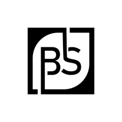 BS Logo Design Template Vector With Square Background.