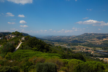 Picturesque view of the Marches region in Italy near Campofilone. - 717770594
