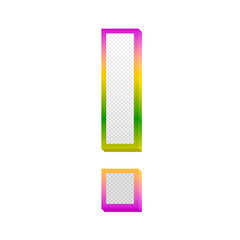 exclamation mark gaming pop symbol isolated on transparent background. This is a part of a set which also includes alphabet letters and numbers