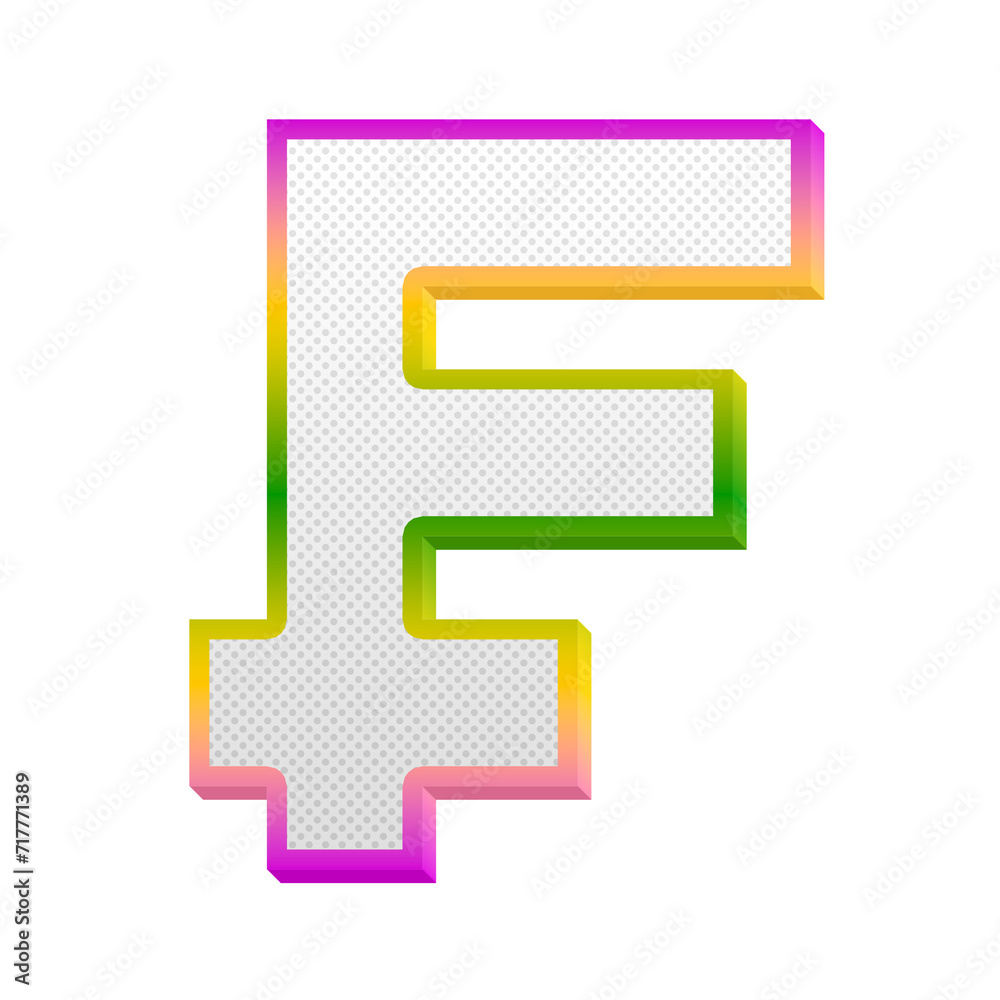 Fototapete franc ₣ gaming pop currency symbol isolated on transparent background. this is a part of a set which