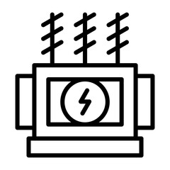 Power Transformer Vector Icon