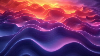 Obraz premium Tranquil Red to Blue Gradient Waves