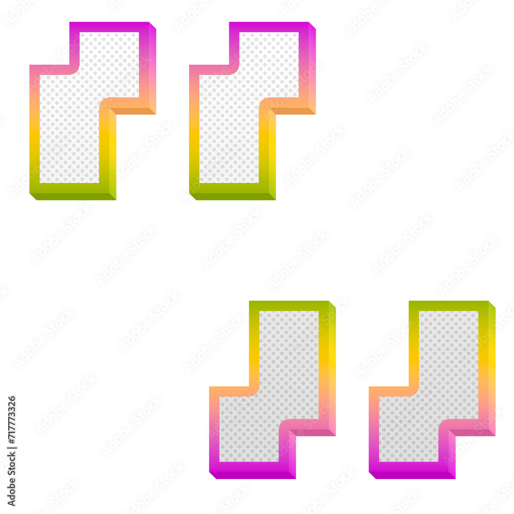 Poster quotation quote gaming pop symbol isolated on transparent background. this is a part of a set which 