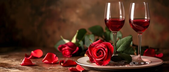 champagne and roses
