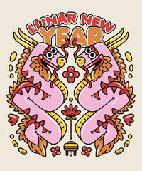 Lunar New Year Cartoon Dragon 2024 t-shirt