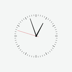 Wall clock vector icon. Classic black and white circle wall clock flat style symbol. Simple icon for graphic, web, ui ux, mobile design