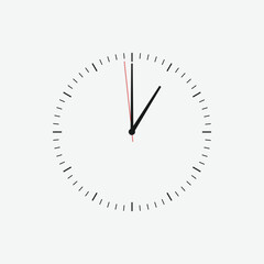 Wall clock vector icon. Classic black and white circle wall clock flat style symbol. Simple icon for graphic, web, ui ux, mobile design