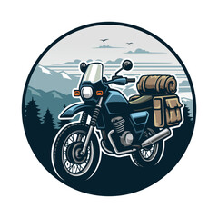 Adventure Motor Trail In Nature Vector