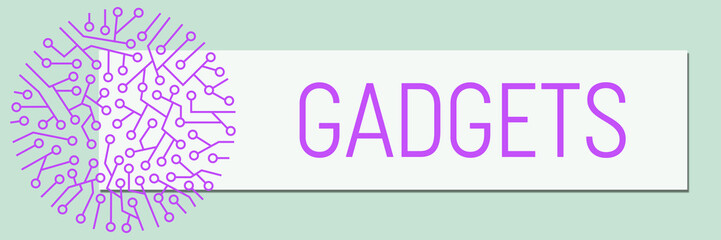 Gadgets Circuit Purple Circular Turquoise Box Text 
