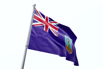 Fototapeta premium Montserrat flag waving isolated on white background