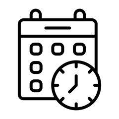 Calender Clock Vector Icon