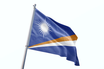 Marshall Islands flag waving isolated on white background