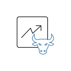bull market concept line icon. Simple element illustration. bull market concept outline symbol design.