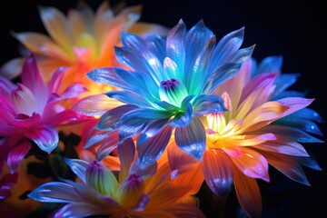 Obraz premium Bursts of Color: Use colorful LED lights to create a vibrant and dynamic background.