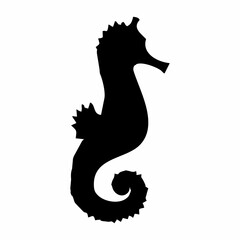 black seahorse silhouette in the sea