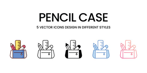 Pencil Case icons set vector illustration. vector stock,