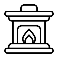 Fire Place Vector Icon