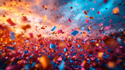 Colorful Confetti Blur: A Celebration of Life's Monthly Events Generative AI