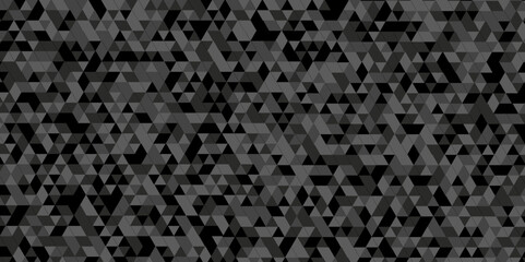 Seamless geometric pattern square shapes low polygon backdrop background. Abstract geometric wall tile and metal cube background triangle wallpaper. Black polygonal background.