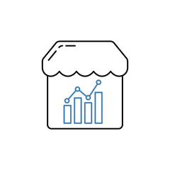 stock market concept line icon. Simple element illustration. stock market concept outline symbol design.