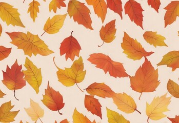 Hand drawn autumn leaves background