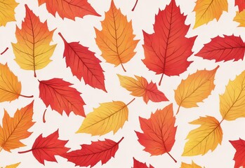 Hand drawn autumn leaves background