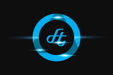 FT Blue logo Design. Vector logo design for business.