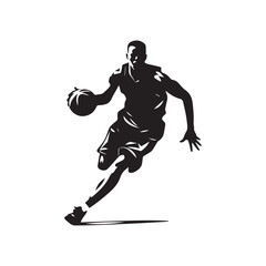 Basketball player silhouette vector illustration.