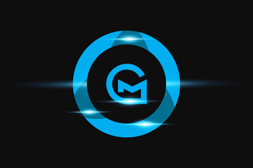 GM Blue logo Design. Vector logo design for business.