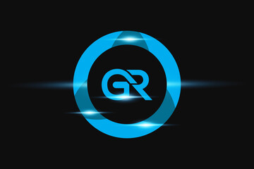 GR Blue logo Design. Vector logo design for business.