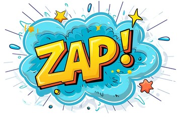 Speech Zap Bubble in retro pop style. Vintage Banner, poster and sticker, expression funny - obrazy, fototapety, plakaty