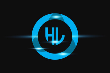 HL Blue logo Design. Vector logo design for business.
